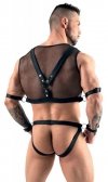 Męskie jockstrapy majtki + top z siateczki czarny Men's top and jock XL
