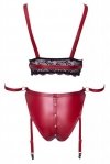 Bordowy komplet sex bielizny Cottelli XL