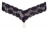 Stringi czarne z koralikami w kroczu Cottelli XL