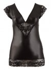 Sexy mini sukienka czarna z wetlooku Cottelli XL
