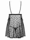 Obsessive koszulka nocna Heartia babydoll czarna  S/M