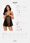 Obsessive koszulka nocna Heartia babydoll czarna  S/M