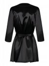 Obsessive Satinia szlafrok czarny S/M