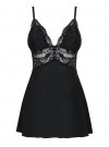 Obsessive koszulka nocna 810-BAB-1 babydoll i stringi czarna L/XL