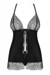 Obsessive koszulka nocna Chiccanta babydoll i stringi czarna  S/M