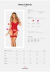 Seksowna czerwona bielizna Amor Cherris gorset i stringi L/XL