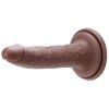 Karmelowy penis dildo na przyssawce bez jąder  17,8 cm