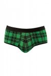 Sexy bokserki męskie jockstrapy zielona krata Magic jock bikini XL
