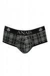 Męskie jockstrapy odkryte pośladki bokserki szara krata Balance jock strap XL