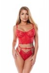 Sexy gorset z czerwonej koronki Kaia S/M