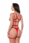 Uwodzicielska czerwona bielizna Aubrey harness XXL/XXXL