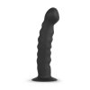 Pas Strapon sztuczny penis czarne prążkowane dildo dla par 13 cm