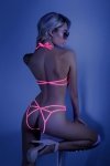 Impress Me lace body with open back - neon pink