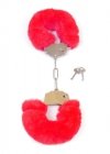 Kajdanki fetish boss series- furry cuffs red