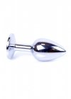 Korek analny z kryształem Jewellery Silver PLUG- Dark Blue
