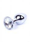 Korek analny z diamentem Jewellery Silver PLUG- Clear