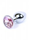 Srebrny korek analny z diamentem Jewellery Silver PLUG- Rose