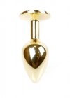 Złoty korek analny z diamentem Jewellery Gold PLUG- Green