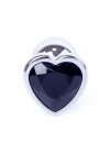 Korek analny z diamentem serce Jewellery Silver  Heart PLUG- Black