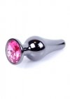 Korek analny z diamentem Jewellery Dark Silver BUTT PLUG- Pink