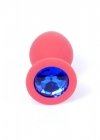 Silikonowy korek analny diament Jewellery Red Medium- Blue Diamond