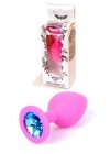 Silikonowy korek analny diament Jewellery Pink Medium- Light Blue Diamond