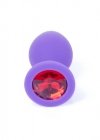 Silikonowy korek analny diament Jewellery Purple Medium- Red Diamond