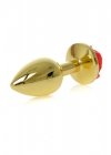 Korek analny z różą Jewellery Gold PLUG ROSE- Red