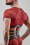 Męski krótki top chippendales z krótkimi rękawami - XXL