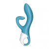 Wibrator z masażerem łechtaczki Satisfyer Embrace me turkusowy