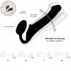 Dopochwowy Strapon dildo jajeczko podwójna przyjemność czarny 18 cm