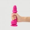 Penis dildo na przyssawce ruchoma skóra 14 cm