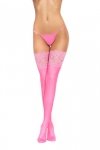 Sexy erotyczne pończochy różowe pończochy samonośne L/XL