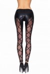 Sexy legginsy z wetlooku czarne z iksami M