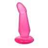 Dildo analne na przyssawce elastyczne różowe krzywe