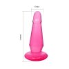 Dildo analne na przyssawce elastyczne różowe krzywe