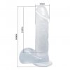 Dildo realne żelowe z jądrami na przyssawce błękietne 19 cm