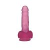 Dildo realne żelowe z jądrami na przyssawce błękietne 19 cm
