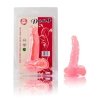 Żelowy penis dildo z przyssawką różowy 