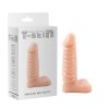 Realistyczne prążkowane dildo analne z jądrami 16,5 cm