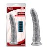 Srebrny dildo penis na mocnej przyssawce 21,5cm