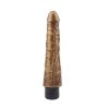 Realistyczne stożkowe dildo wibrujące złote 23 cm