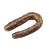 Podwójne realistyczne dildo analno waginalne złote 17 cm 