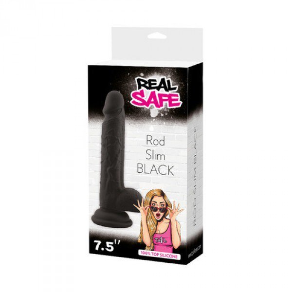 Dildo Fallo realistico real safe rod slim black
