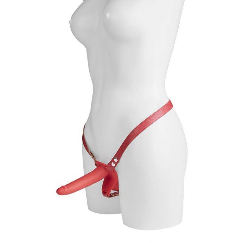 Strapon regulowana uprząż podwójne dildo dla lesbijek