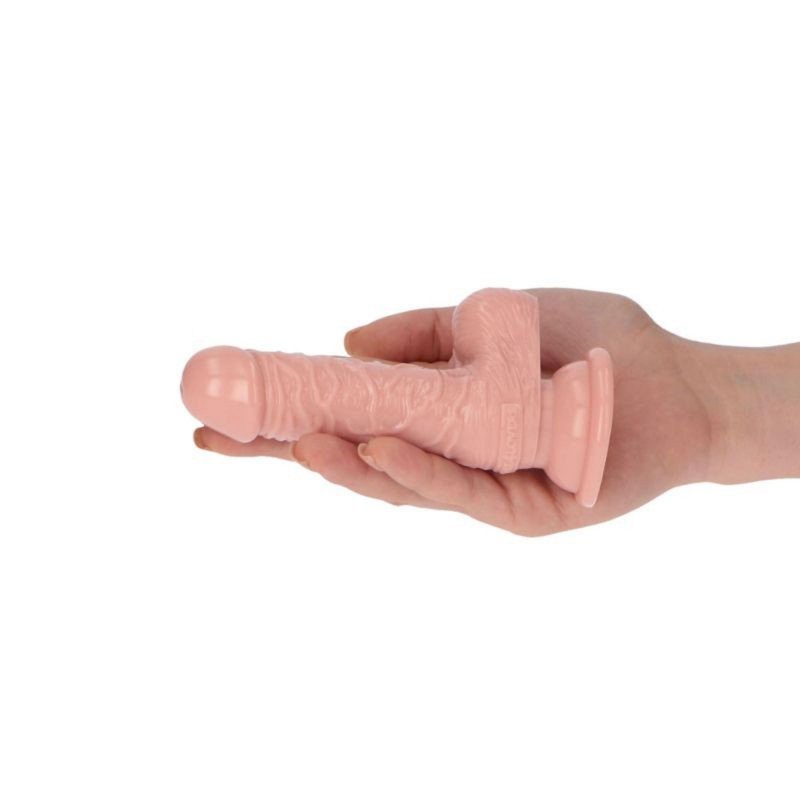 Dildo na przyssawce żylaste jak prawdziwy penis z jądrami 10 cm