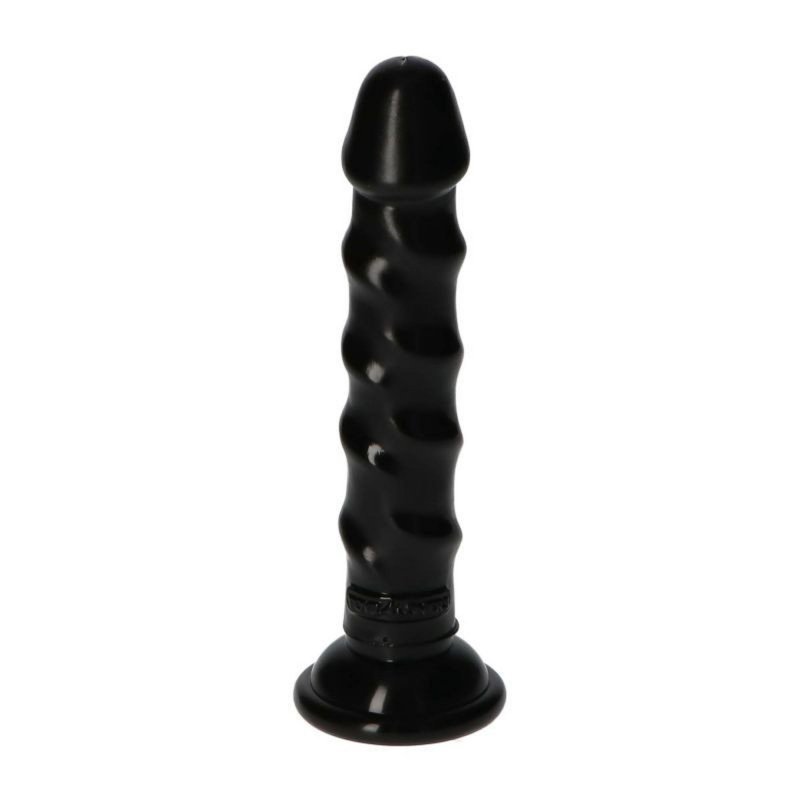 Czarne dildo ze spiralą przyssawka