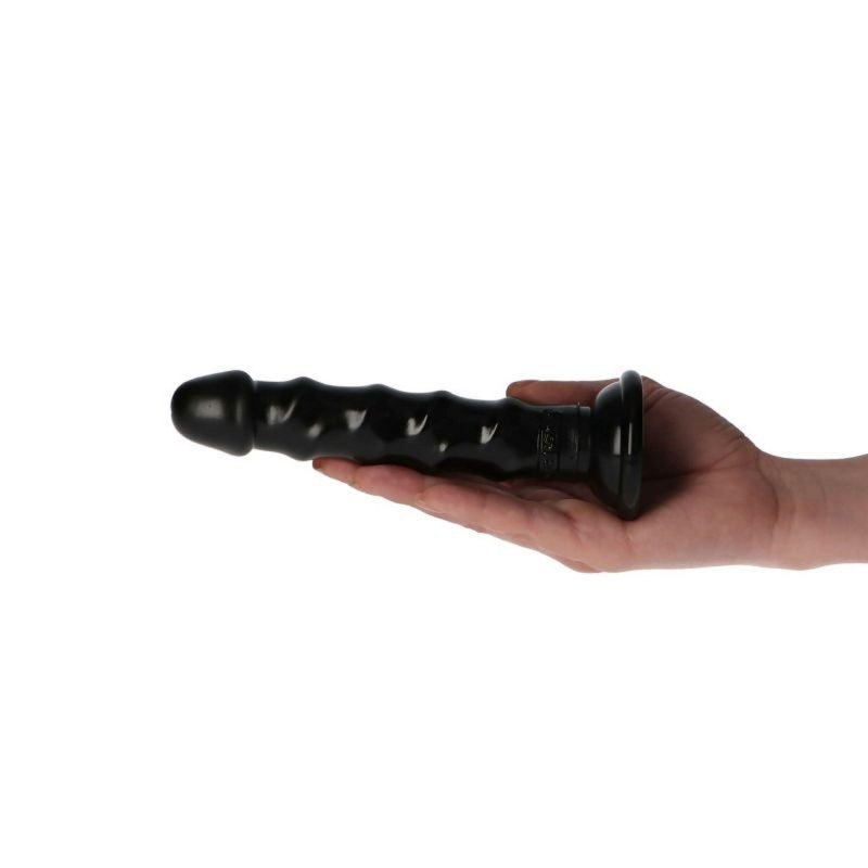 Czarne dildo ze spiralą przyssawka