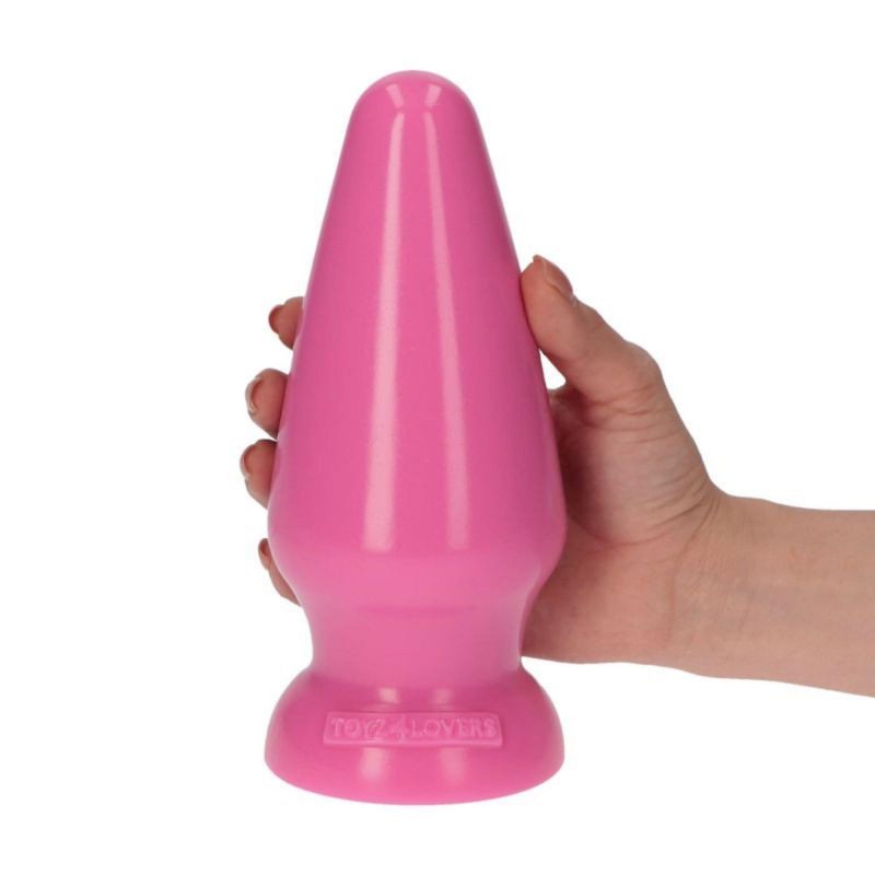 Różowy stożkowy korek analny plug wtyczka na przyssawce