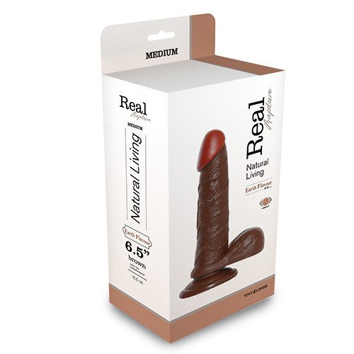 Naturalny wibrator na przyssawce z pilotem brązowy 21 cm